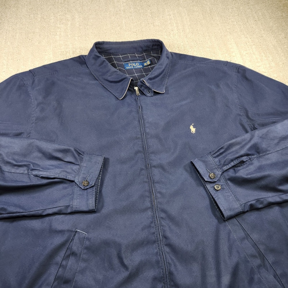 Polo Ralph Lauren Jacket Men 4XLT Bi Swing Bomber Blue Chinstrap Full Zip Lined